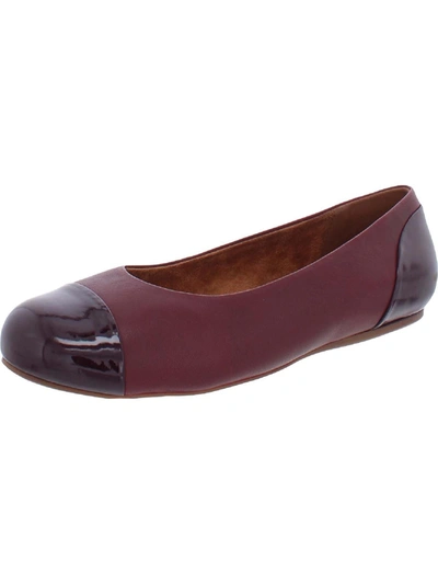 Shop Softwalk Sonoma Womens Leather Slip On Ballet Flats In Red