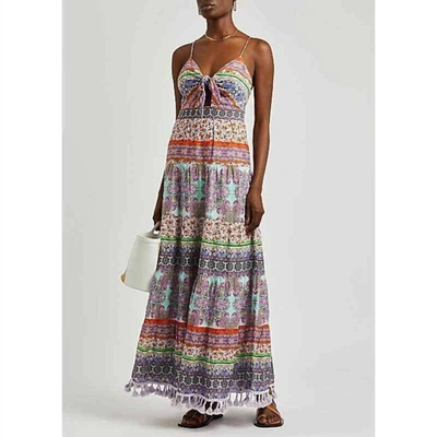 Shop Alice And Olivia Minka Tieft Maxi Dress With Tassels In Multi