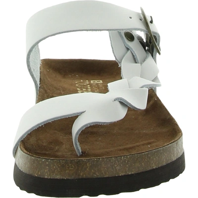 Shop White Mountain Crawford Womens Braided Leather Thong Sandals In White