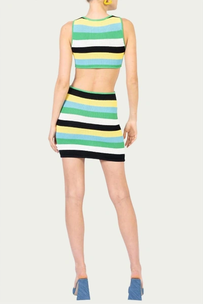 Shop Ronny Kobo Nickle Dress In Island Green Multi Stripe