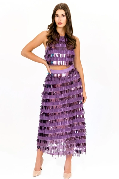 Shop Eva Franco Jasmina Skirt In Purple