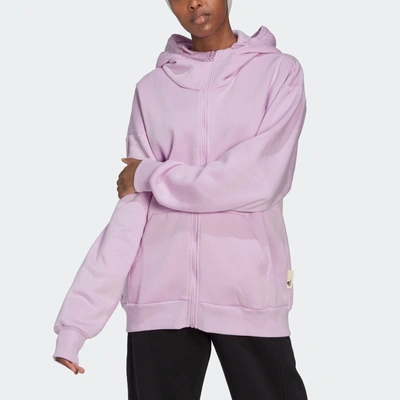 Shop Adidas Originals Women's Adidas Studio Lounge Fleece Full-zip Hoodie In Purple