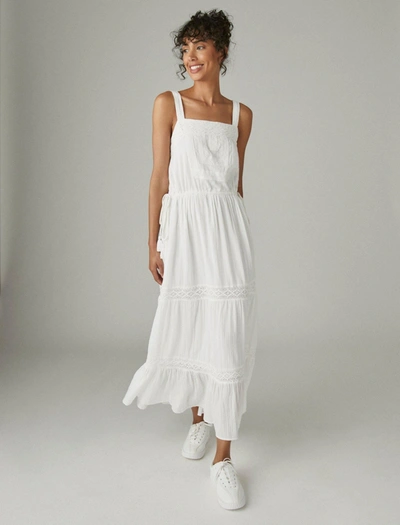Shop Lucky Brand Women's Lace Tiered Maxi Dress In White
