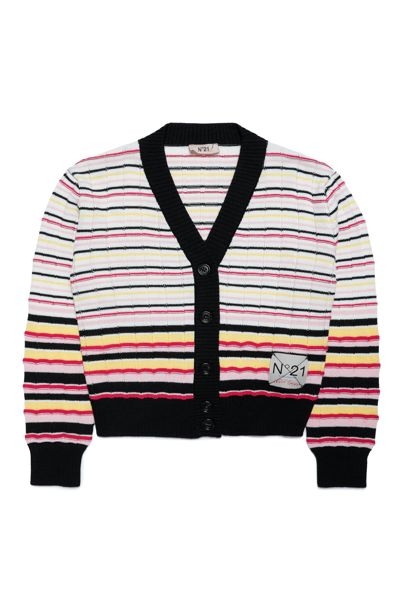 Shop N°21 Multicolor Striped Wool-blend Knit Cardigan