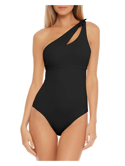 Shop Becca By Rebecca Virtue Womens Asymmetric Cut-out One-piece Swimsuit In Black