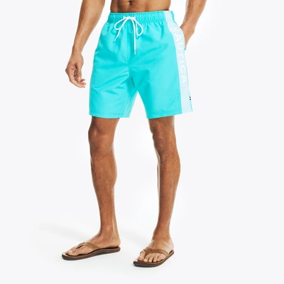 Shop Nautica Mens 8" Sustainably Crafted Logo Swim In Multi
