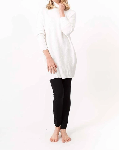 Shop M Made In Italy White Turtleneck Dress Or Tunic In White