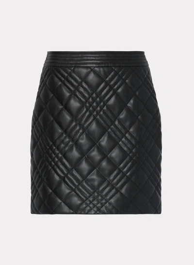 Shop Milly Hailey Quilted Vegan Skirt In Black