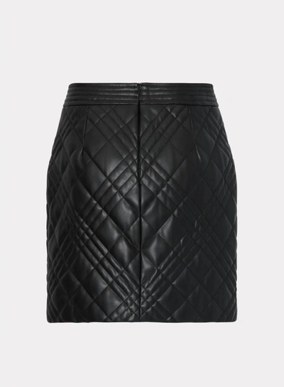 Shop Milly Hailey Quilted Vegan Skirt In Black