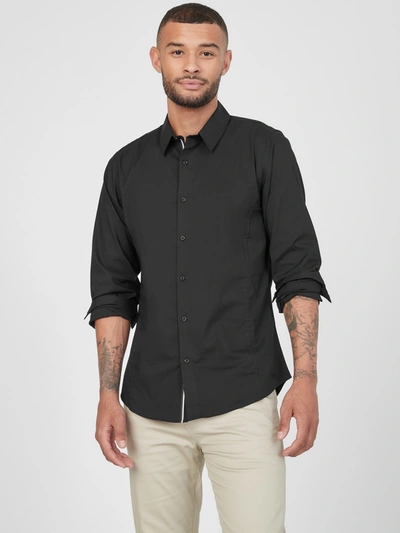 Shop Guess Factory Damon Poplin Shirt In Black