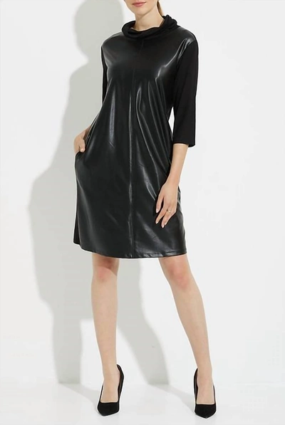 Shop Joseph Ribkoff Leatherette Dress In Black