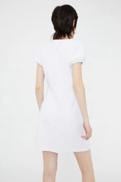 Shop Wild Pony Button Up Denim Mini Dress In White