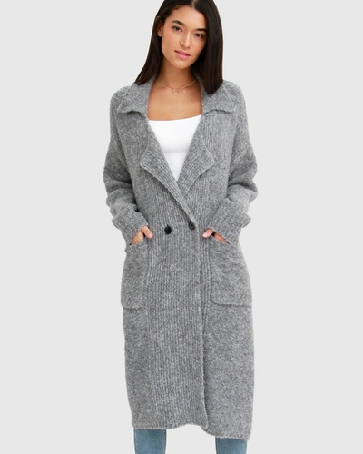 Shop Belle & Bloom Born To Run Sustainable Sweater Coat - Grey