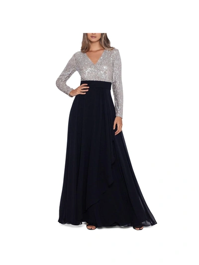 Shop Xscape Womens Sequined V-neck Evening Dress In Multi