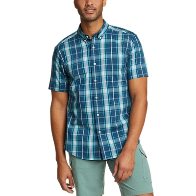 Shop Eddie Bauer Men's Short-sleeve Getaway Flex Shirt In Blue