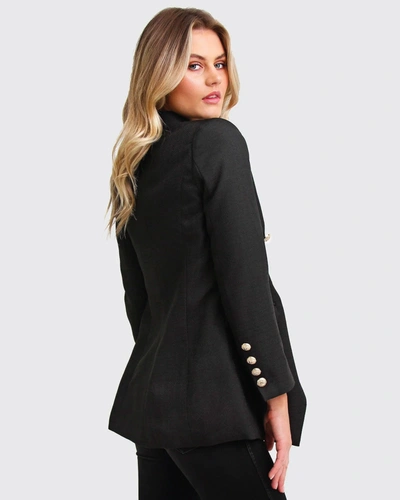 Shop Belle & Bloom Princess Polina Textured Weave Blazer In Black