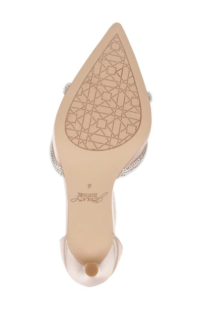 Jewel Badgley Mischka Geena Crystal Embellished Pointed Toe Ankle Strap Pump In Champagne