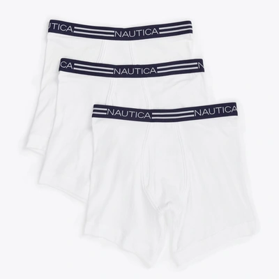 Shop Nautica Mens Classic Boxer Briefs, 3-pack In White