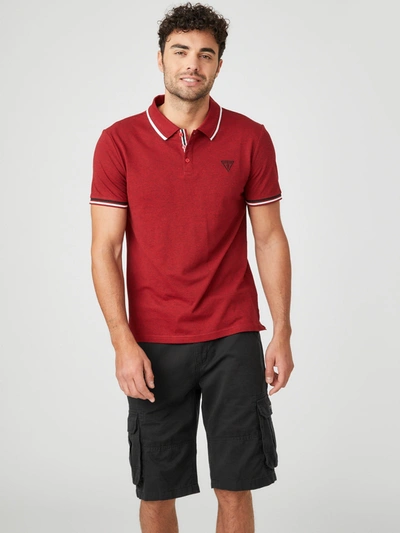Shop Guess Factory Richie Polo In Red