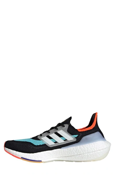 Shop Adidas Originals Ultraboost 21 Running Shoe In Core Black/ Pulse Aqua