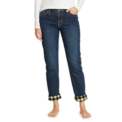 Shop Eddie Bauer Women's Flannel-lined Boyfriend Jeans In Blue