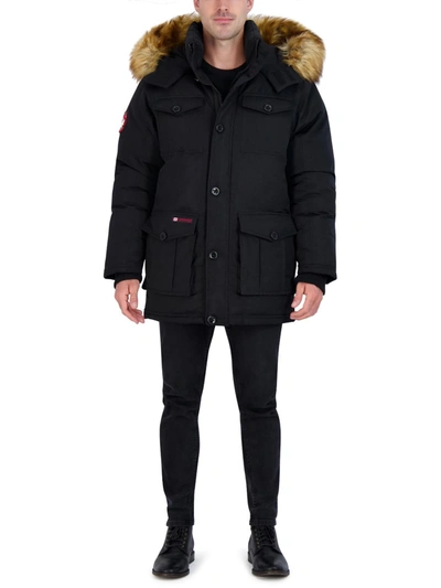 Shop Canada Weather Gear Mens Faux Fur Heavyweight Parka Coat In Black