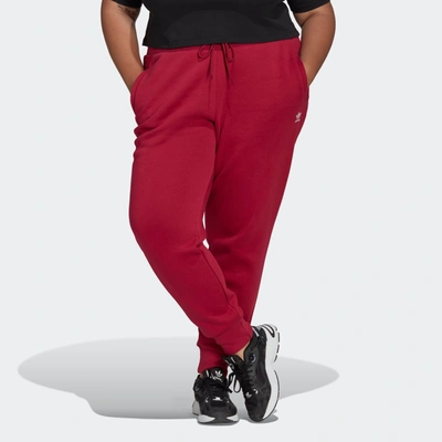 Shop Adidas Originals Women's Adidas Adicolor Essentials Fleece Slim Joggers (plus Size) In Red