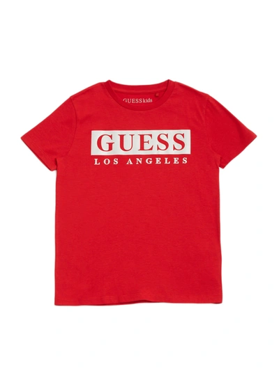 Shop Guess Factory Greg Logo Tee (2-6) In Red