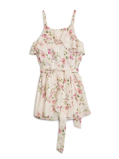 Shop Guess Factory Fabina Floral Romper (7-14) In Gold