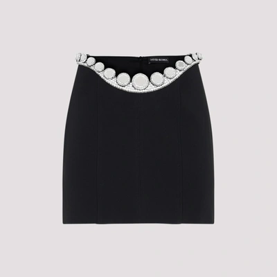 Shop David Koma Mini Skirt In Black Silver