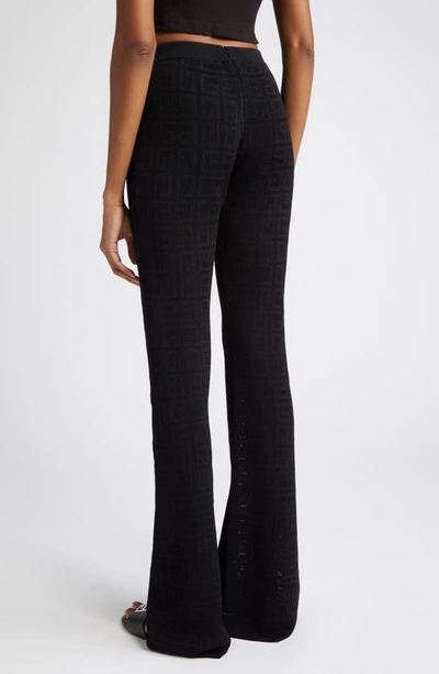 Shop Givenchy 4g Jacquard Mesh Flare Pants In Black