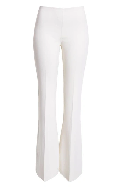Shop Michael Kors Brooke Stretch Wool Flare Leg Pants In Ivory