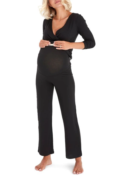 Shop Accouchée Maternity/nursing Pajamas In Black