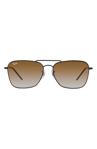 Ray Ban Caravan Reverse 58mm Gradient Square Sunglasses In Black