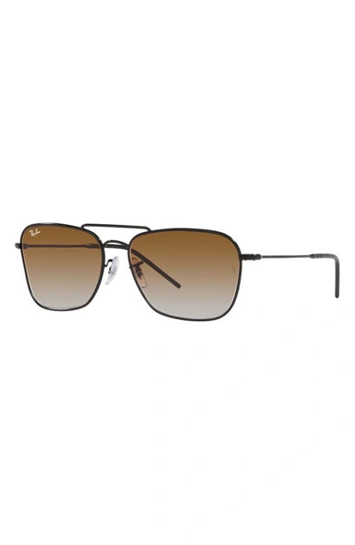 Ray Ban Caravan Reverse 58mm Gradient Square Sunglasses In Black