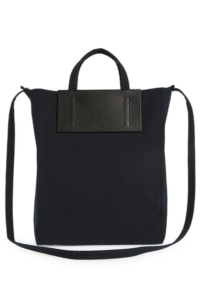 Shop Acne Studios Medium Baker Out Papery Nylon Tote In Black/ Black