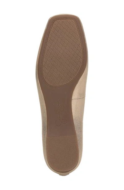 Jessica Simpson Women's Mandalaye Elastic Criss-cross Ankle Strap Ballet Flats In Champagne