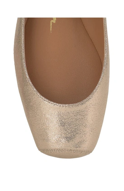 Jessica Simpson Women's Mandalaye Elastic Criss-cross Ankle Strap Ballet Flats In Champagne