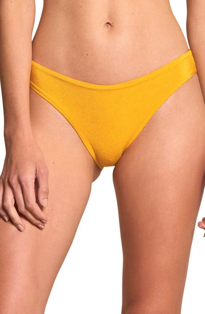 Shop Maaji Salmonberry Sublimity Reversible Bikini Bottoms In Yellow