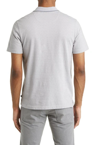Shop Ted Baker Mathias Jacquard Cotton Polo Shirt In Grey