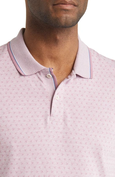 Shop Ted Baker Mathias Jacquard Cotton Polo Shirt In Pale Pink