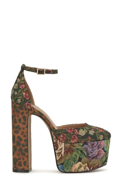 Jessica Simpson Pinkston Ankle Strap Platform Pump In Green Multi