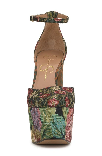 Jessica Simpson Pinkston Ankle Strap Platform Pump In Green Multi