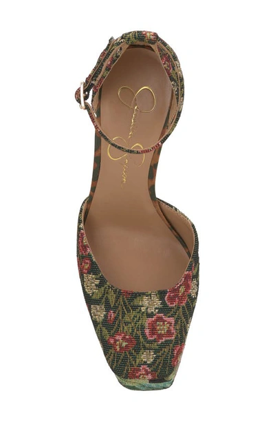 Jessica Simpson Pinkston Ankle Strap Platform Pump In Green Multi