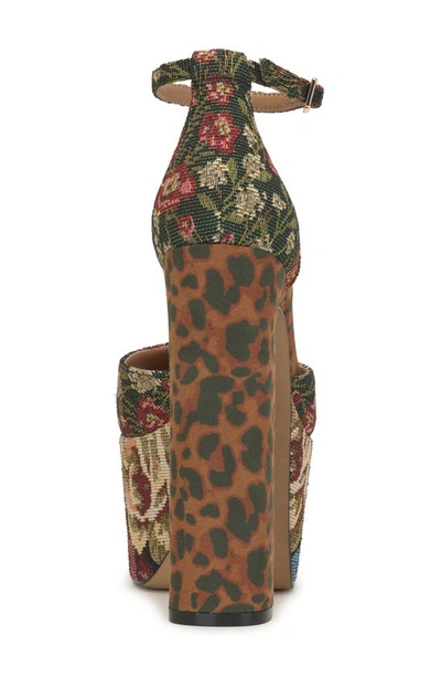 Jessica Simpson Pinkston Ankle Strap Platform Pump In Green Multi