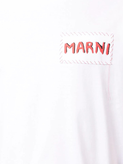 Shop Marni White Bio Cotton T-shirt In Bianco