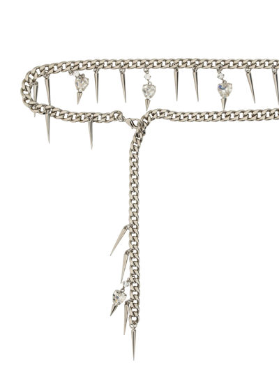Shop Alessandra Rich Crystal Belt In Cry/silver