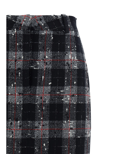 Shop Alessandra Rich Lurex Midi Skirt In Black