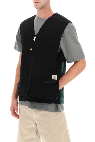 Shop Carhartt Heston Utility Vest In Black Discovery Green (black)