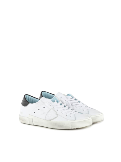 Shop Philippe Model Parisx Sneakers In Leather In White/black